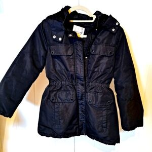 Urban Republic Black Puffer Jacket with Hood and Drawstring Size L VGC